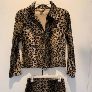 **Clueless Dionne Vibes**  Leopard Skirt with Matching Jacket